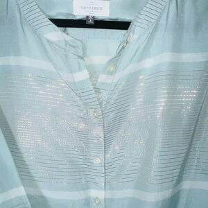 Sea Green Striped Women's Top